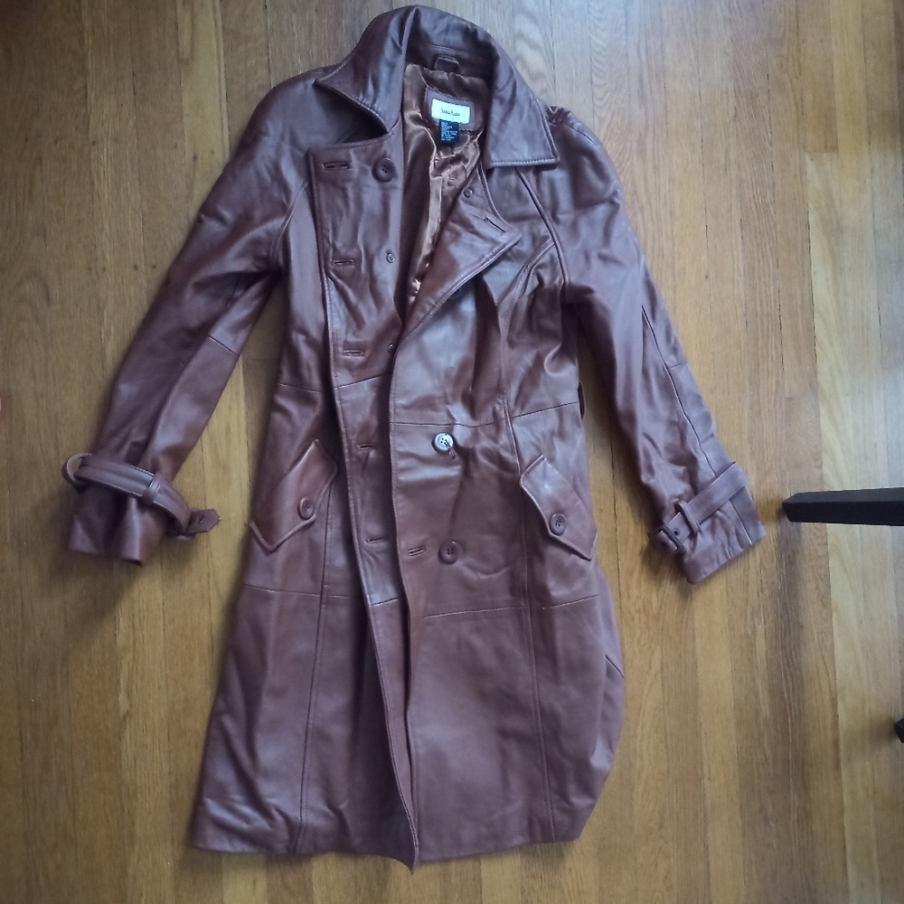 Neiman Marcus leather long coat
